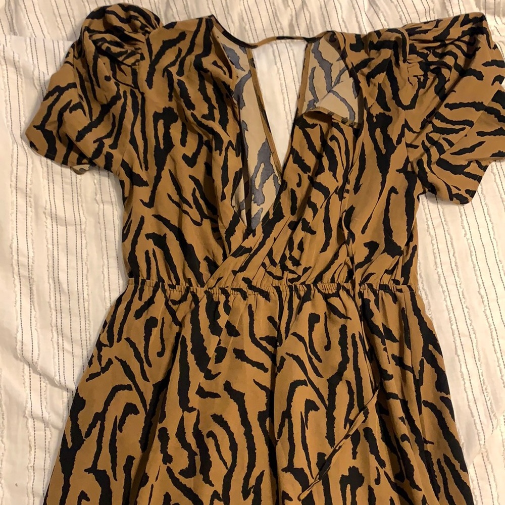 Nasty Gal Tiger Wrap Midi Dress